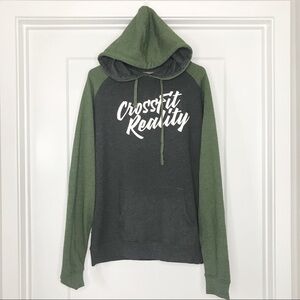 Men’s Crossfit Reality Hoodie Black Green Large
